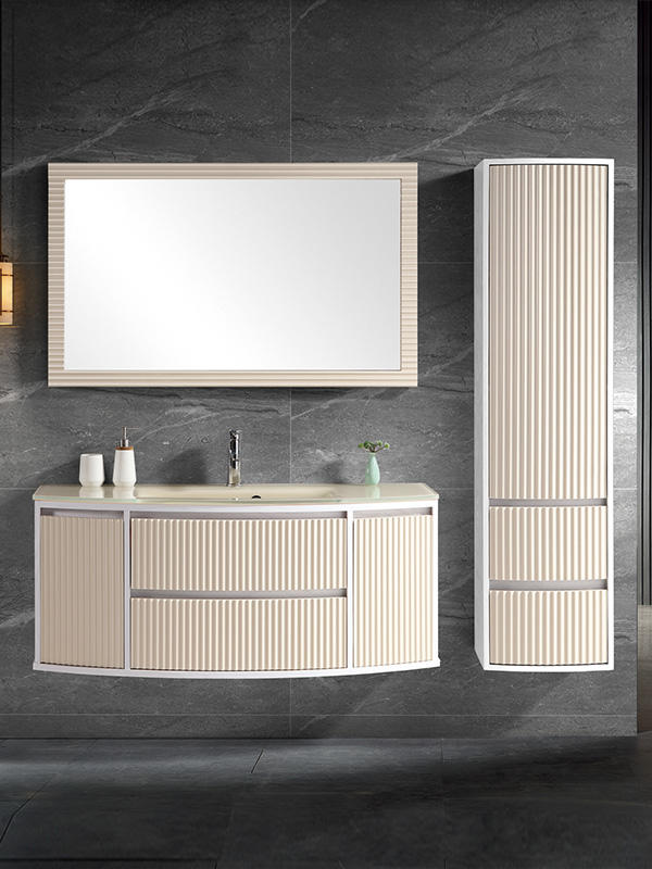 120cm 白色壁挂浴室柜套装，单碗带溢水孔