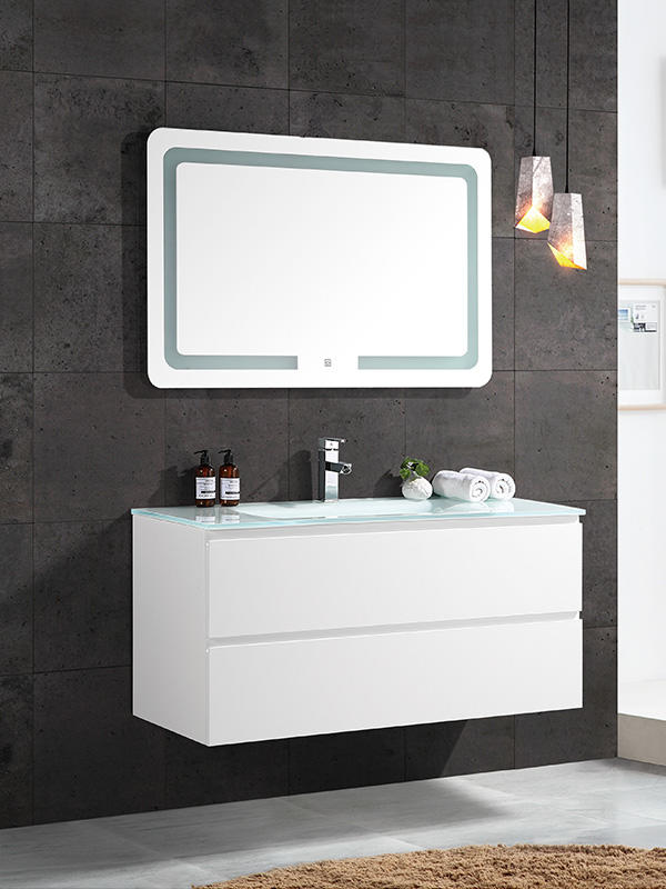 120cm 白色壁挂浴室柜套装，单碗