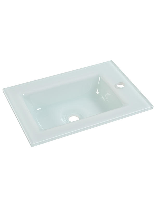 50 厘米超透明玻璃白色玻璃台盆浴室水槽