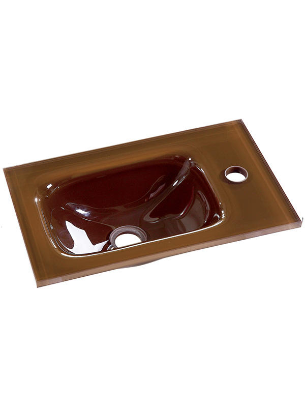 43cm棕色小玻璃盆浴室水槽