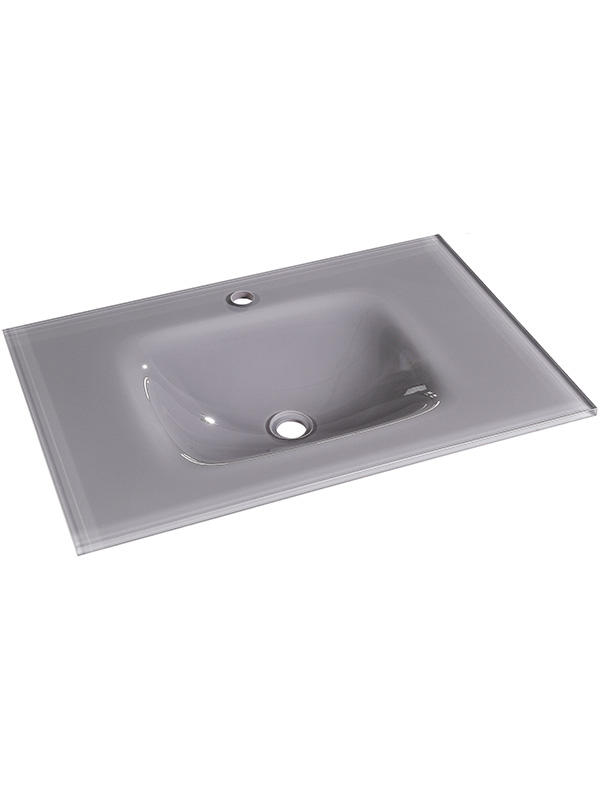 75 厘米灰色超透明玻璃台盆浴室水槽