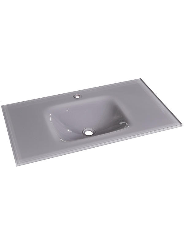 90 厘米灰色矩形玻璃台盆浴室水槽