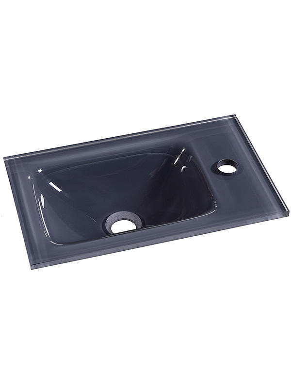43cm深灰色小玻璃盆浴室水槽