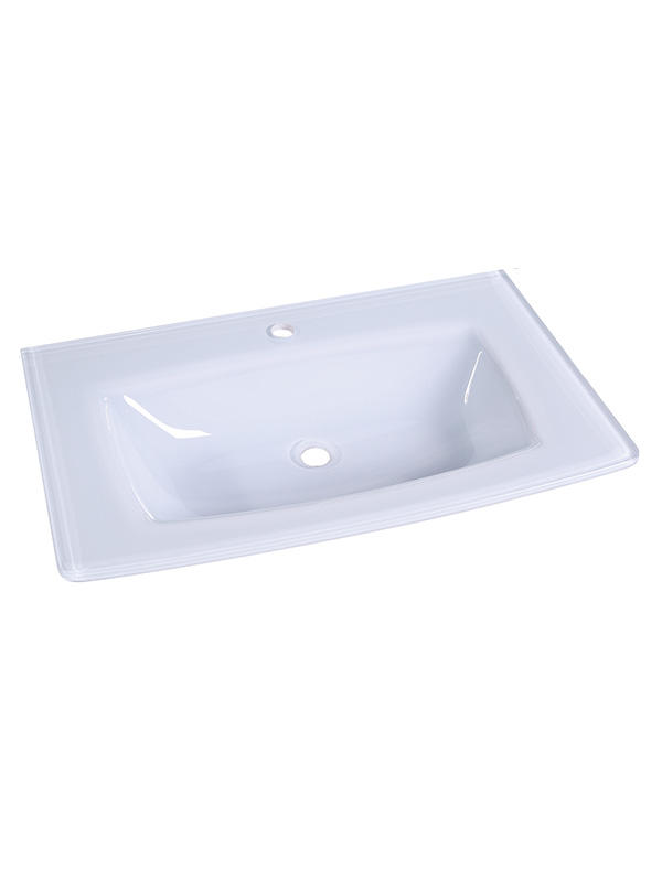 81 厘米超透明玻璃粉红色白色弧形玻璃台盆浴室水槽